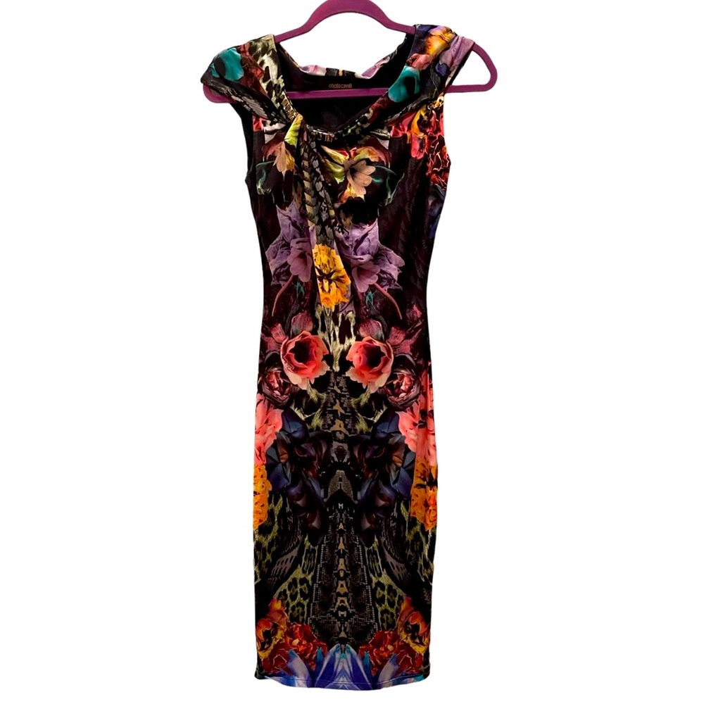 Roberto Cavalli Bodycon Sheath Floral Dress Sz 42